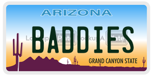 BADDIES license plate in Arizona