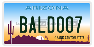 BALD007 license plate in Arizona