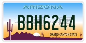 BBH6244  license plate in AZ