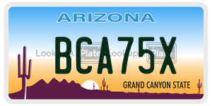BCA75X  license plate in AZ