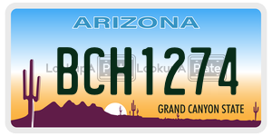 BCH1274 license plate in Arizona