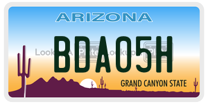 BDA05H  license plate in AZ