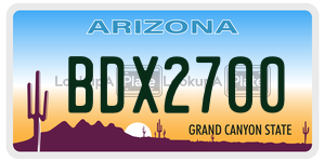 BDX2700 license plate in Arizona
