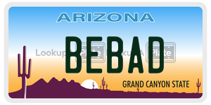 BEBAD license plate in Arizona