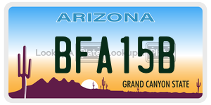 BFA15B  license plate in AZ