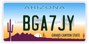 BGA7JY  license plate in AZ