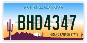 BHD4347 license plate in Arizona