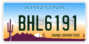 BHL6191 license plate in Arizona