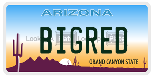 BIGRED  license plate in AZ