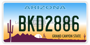 BKD2886 license plate in Arizona