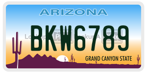 BKW6789 license plate in Arizona
