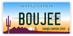 BOUJEE license plate in Arizona