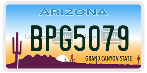 BPG5079  license plate in AZ