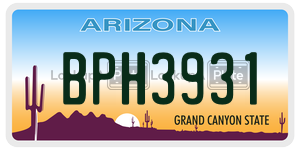 BPH3931  license plate in AZ