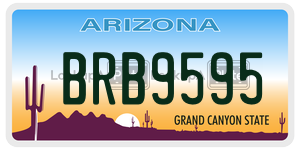BRB9595 license plate in Arizona