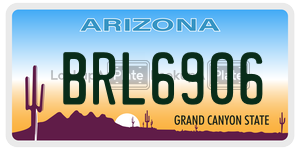 BRL6906 license plate in Arizona