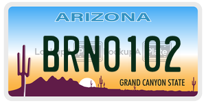 BRN0102  license plate in AZ