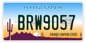 BRW9057 license plate in Arizona