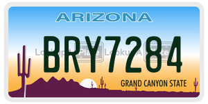BRY7284  license plate in AZ