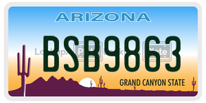 BSB9863 license plate in Arizona