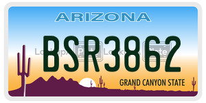 BSR3862 license plate in Arizona