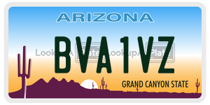 BVA1VZ license plate in Arizona