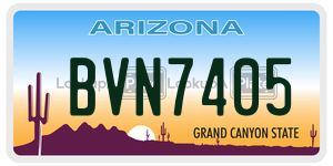 BVN7405 license plate in Arizona