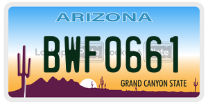 BWF0661  license plate in AZ