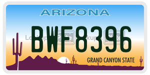 BWF8396  license plate in AZ