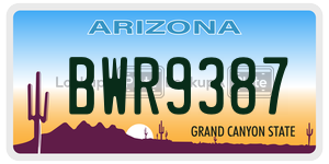 BWR9387  license plate in AZ