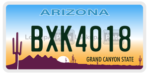 BXK4018  license plate in AZ
