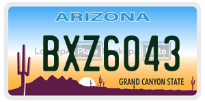 BXZ6043  license plate in AZ