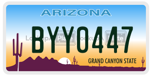 BYY0447  license plate in AZ
