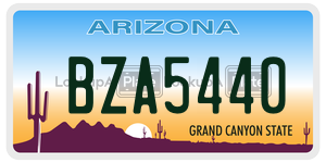 BZA5440 license plate in Arizona