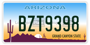 BZT9398 license plate in Arizona