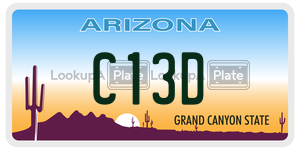 C13D  license plate in AZ