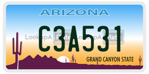 C3A531  license plate in AZ
