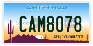 CAM8078  license plate in AZ