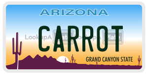 CARROT license plate in Arizona
