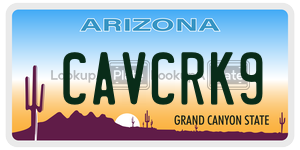 CAVCRK9 license plate in Arizona