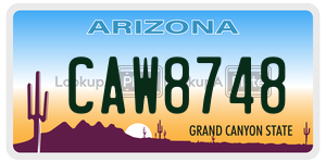 CAW8748 license plate in Arizona