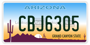 CBJ6305 license plate in Arizona