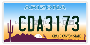 CDA3173 license plate in Arizona