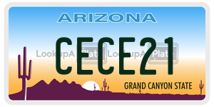 CECE21  license plate in AZ