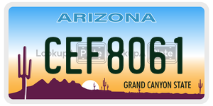 CEF8061 license plate in Arizona
