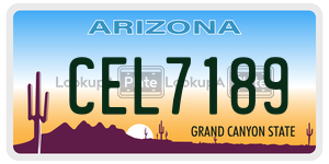 CEL7189 license plate in Arizona