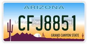 CFJ8851  license plate in AZ