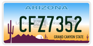 CFZ7352  license plate in AZ