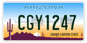 CGY1247 license plate in Arizona
