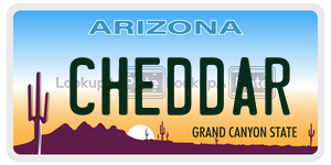 CHEDDAR  license plate in AZ